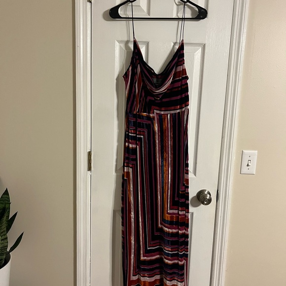 Anthropologie Tina Striped Multicolor VELVET Maxi Dress - Picture 2 of 6